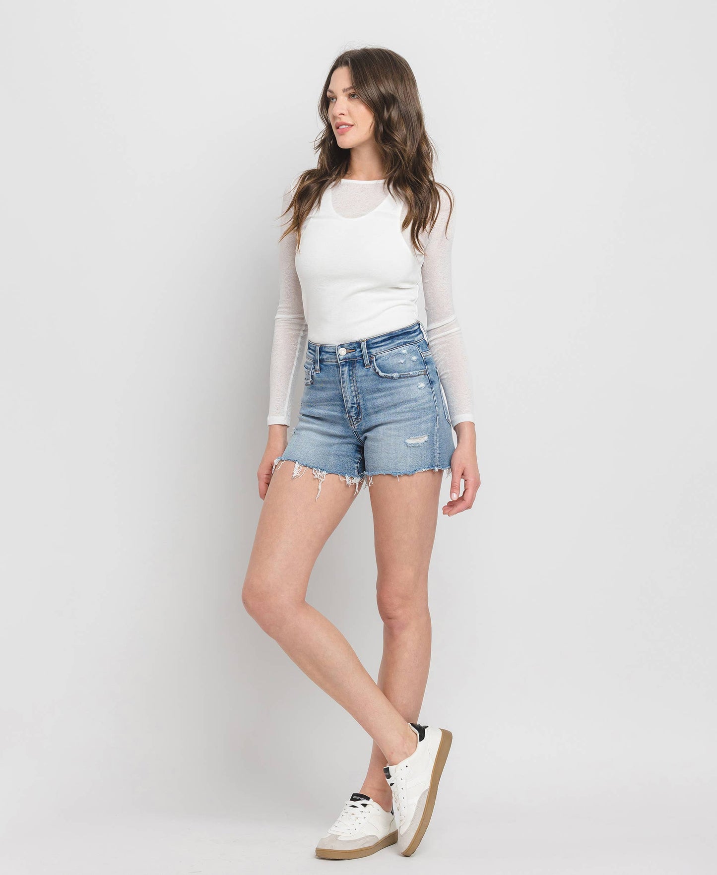 Rebecca High Rise A-Line Denim Shorts