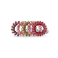 red pink yellow and burgundy jelly loop hair ties spiral