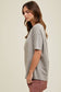 Grey Boatneck Casual Tee
