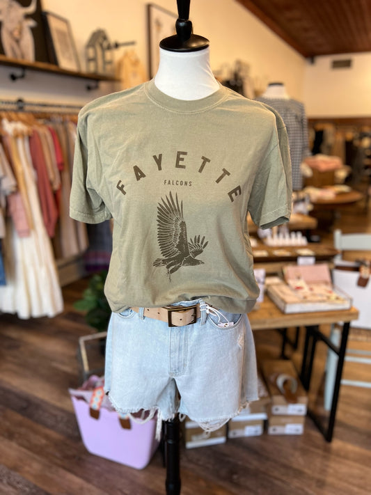 Khaki Fayette Falcons Tee