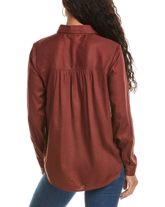 Kimmy Button Up Blouse in Soft Rust