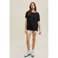 Black Boatneck Casual Tee