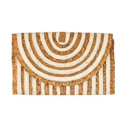 Stripe Straw Clutch Purse