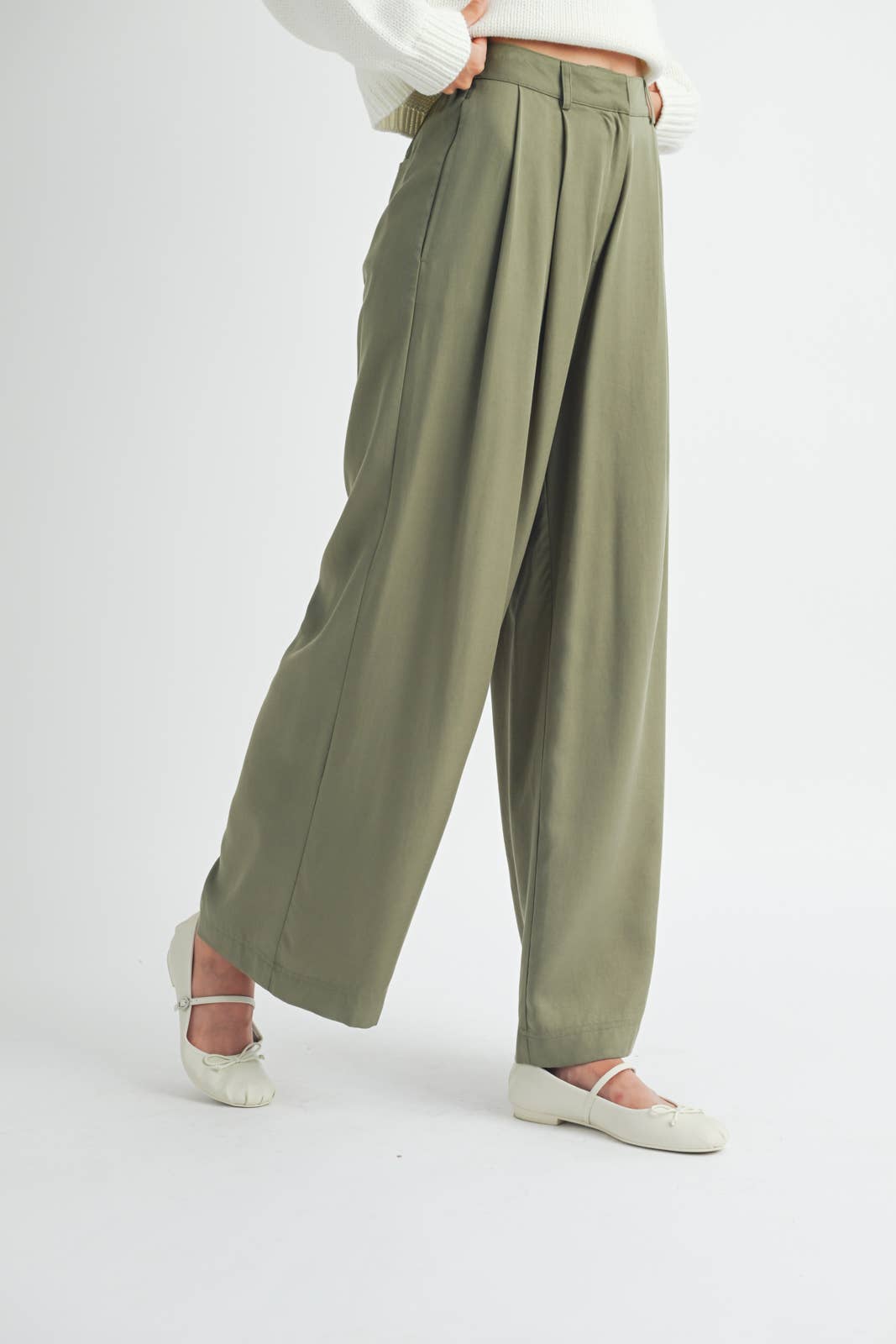 Olive Wide Leg Pants