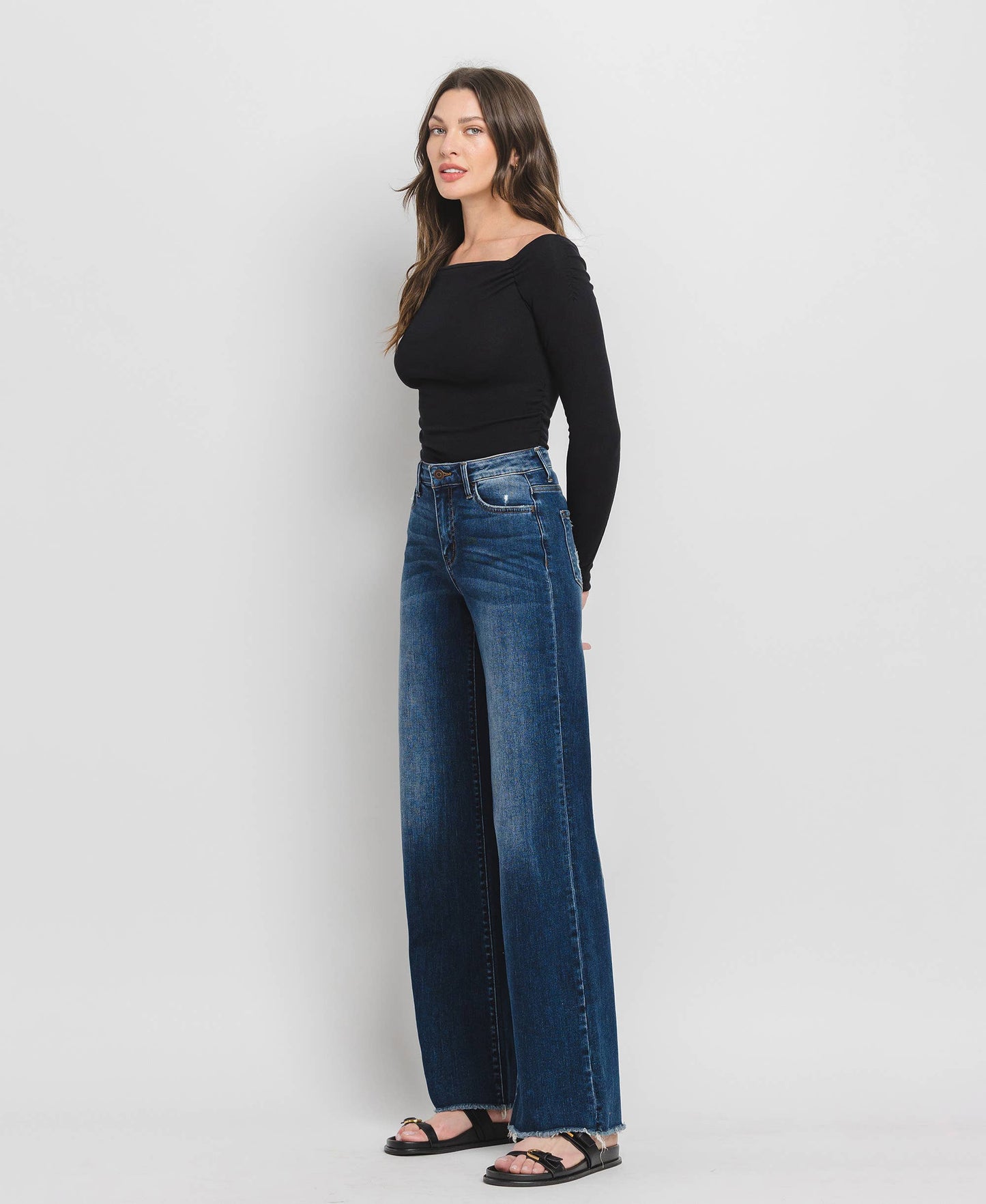 Dark Wash Wide Leg Jeans