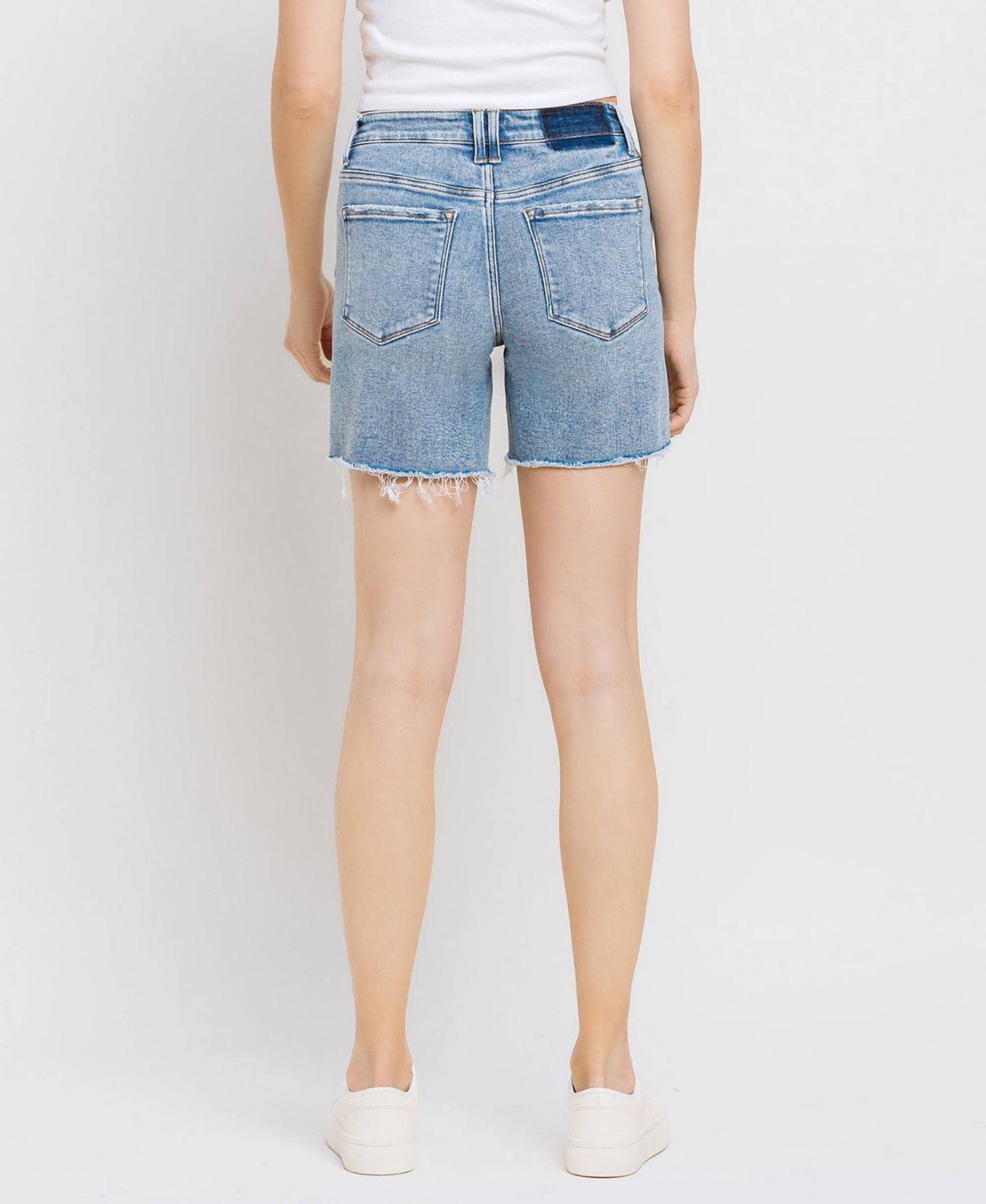 Loretta High Rise Midi Denim Shorts