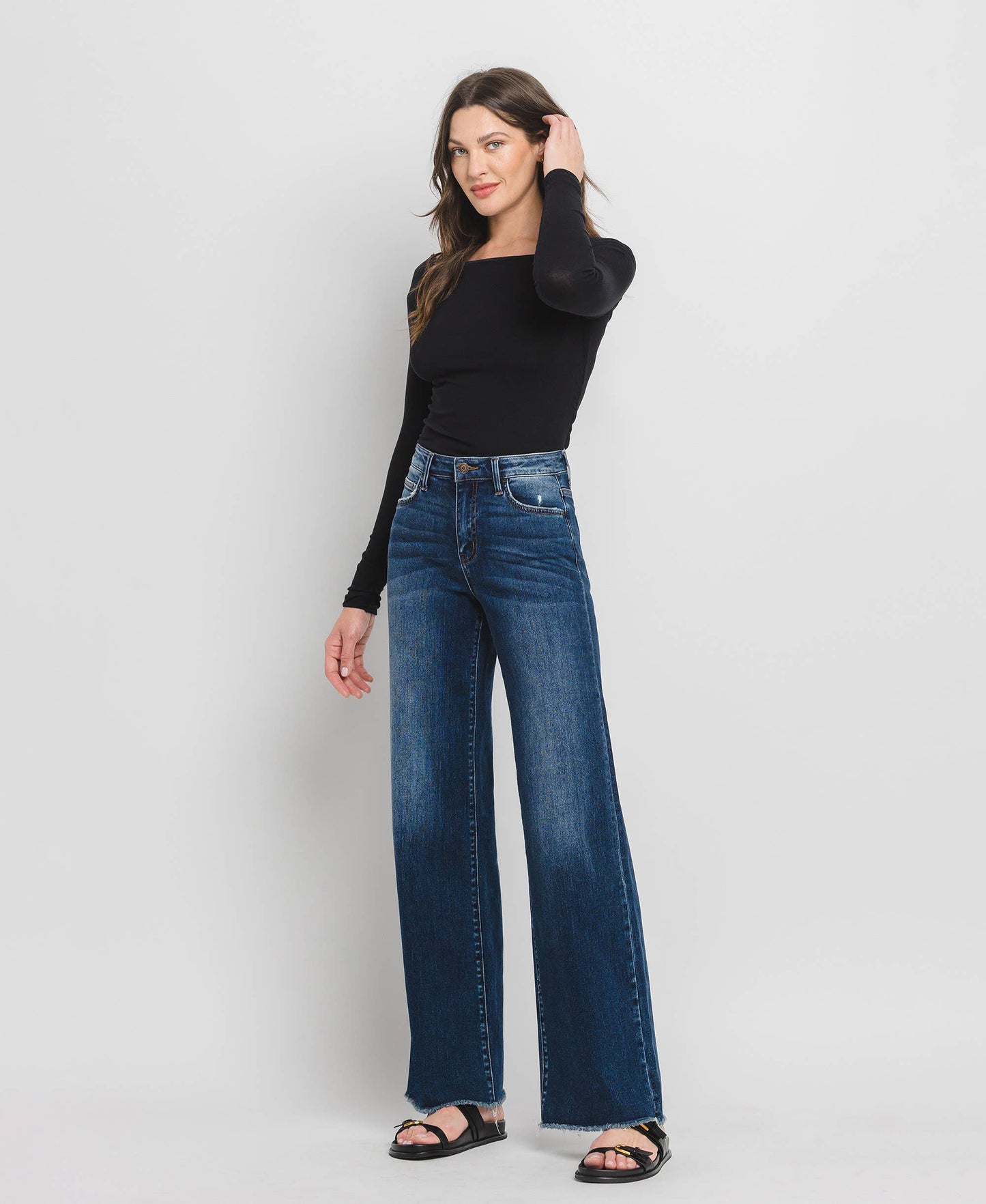 Dark Wash Wide Leg Jeans