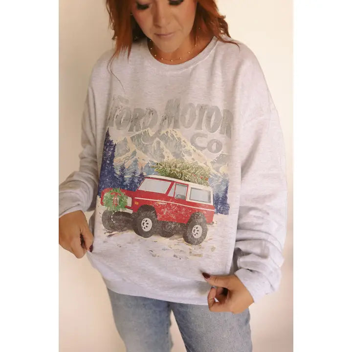 Christmas Bronco Graphic Sweatshirt