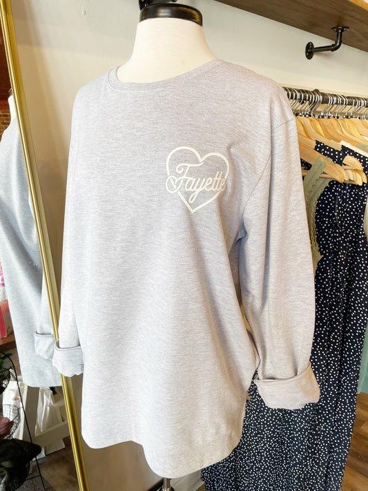 Fayette Love Grey French Terry Sweatshirt