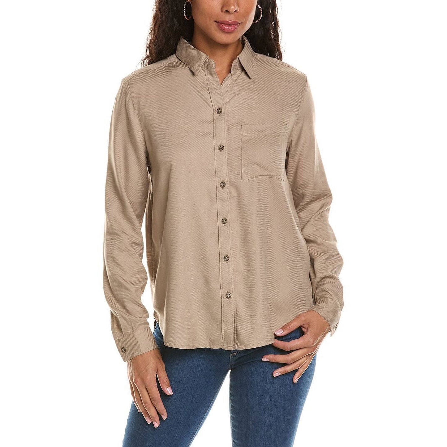 Kimmy Button Up Blouse in Champagne