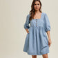 Denim Babydoll Mini Dress