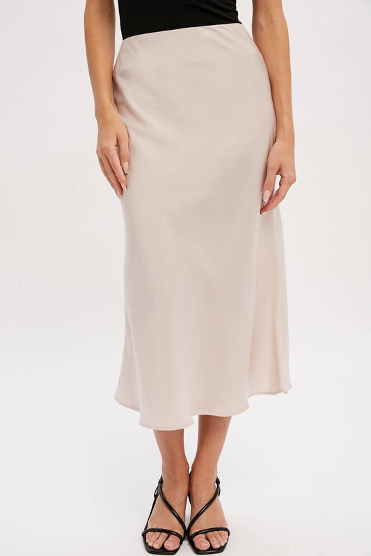 Pearl Midi Satin Skirt