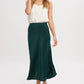 Evergreen Midi Satin Skirt