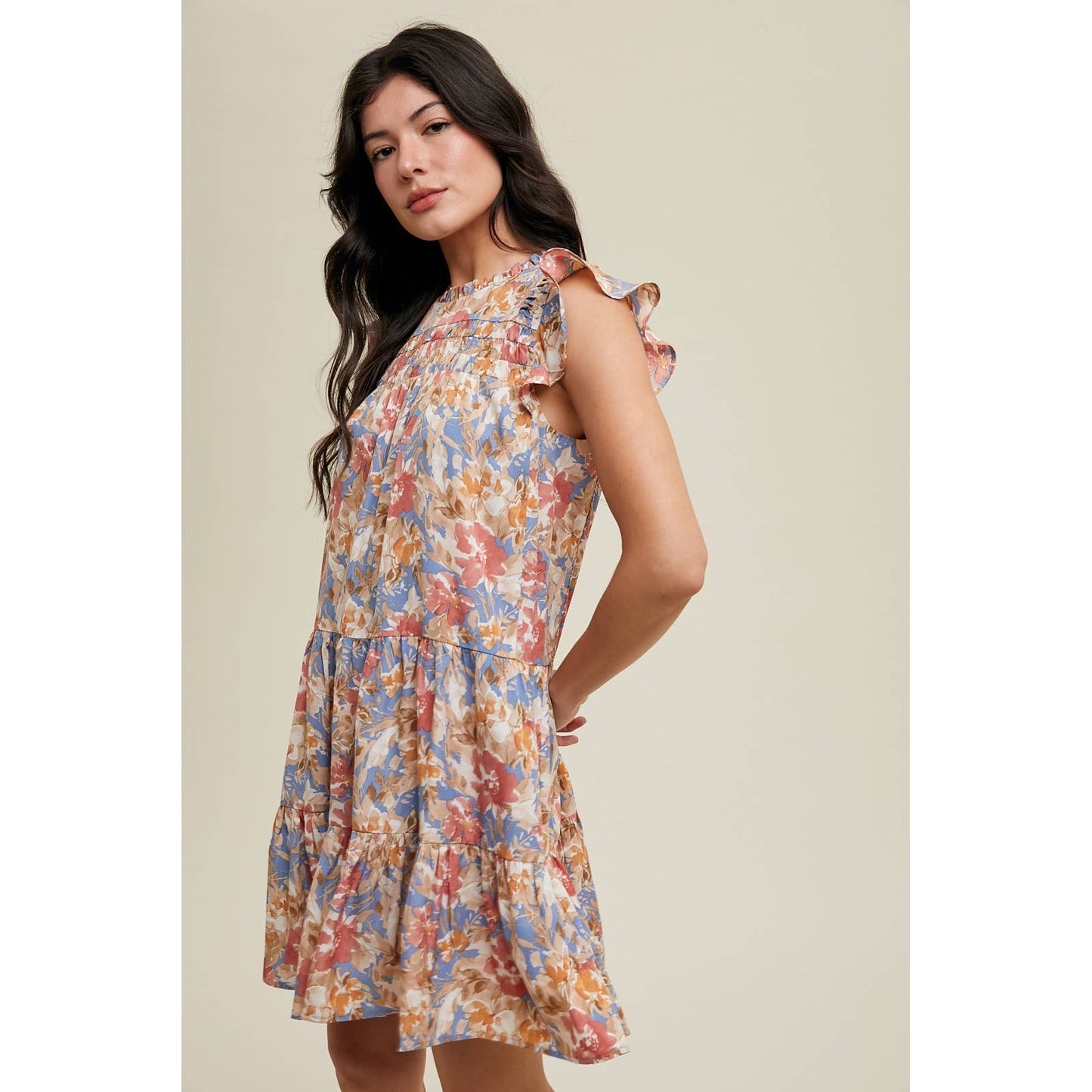 Floral Tiered Mini Dress