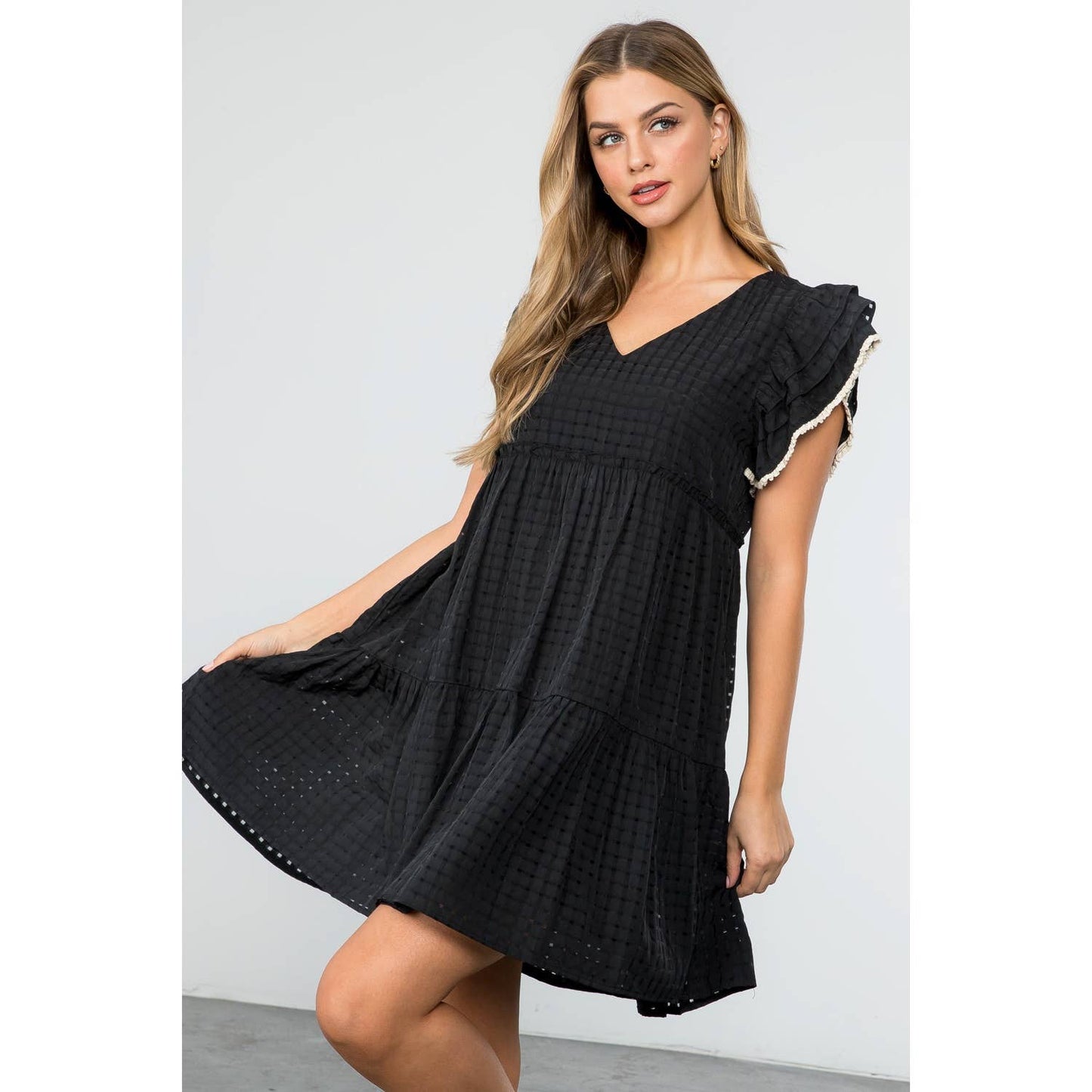 Belleann Flutter Sleeve Mini Dress