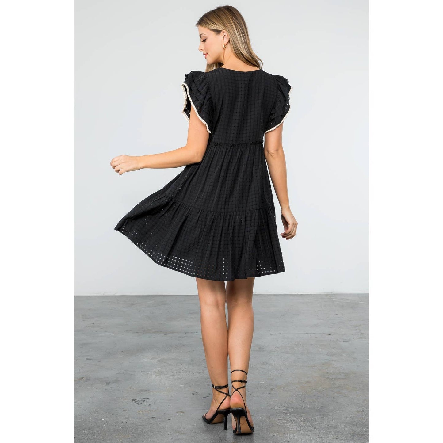 Belleann Flutter Sleeve Mini Dress