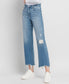 Slim-Wide Leg Jeans with Distressing