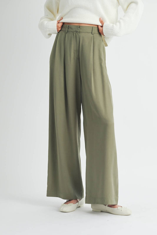 Olive Wide Leg Pants