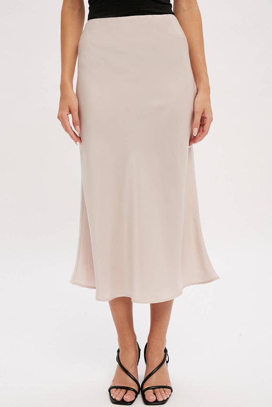 Pearl Midi Satin Skirt