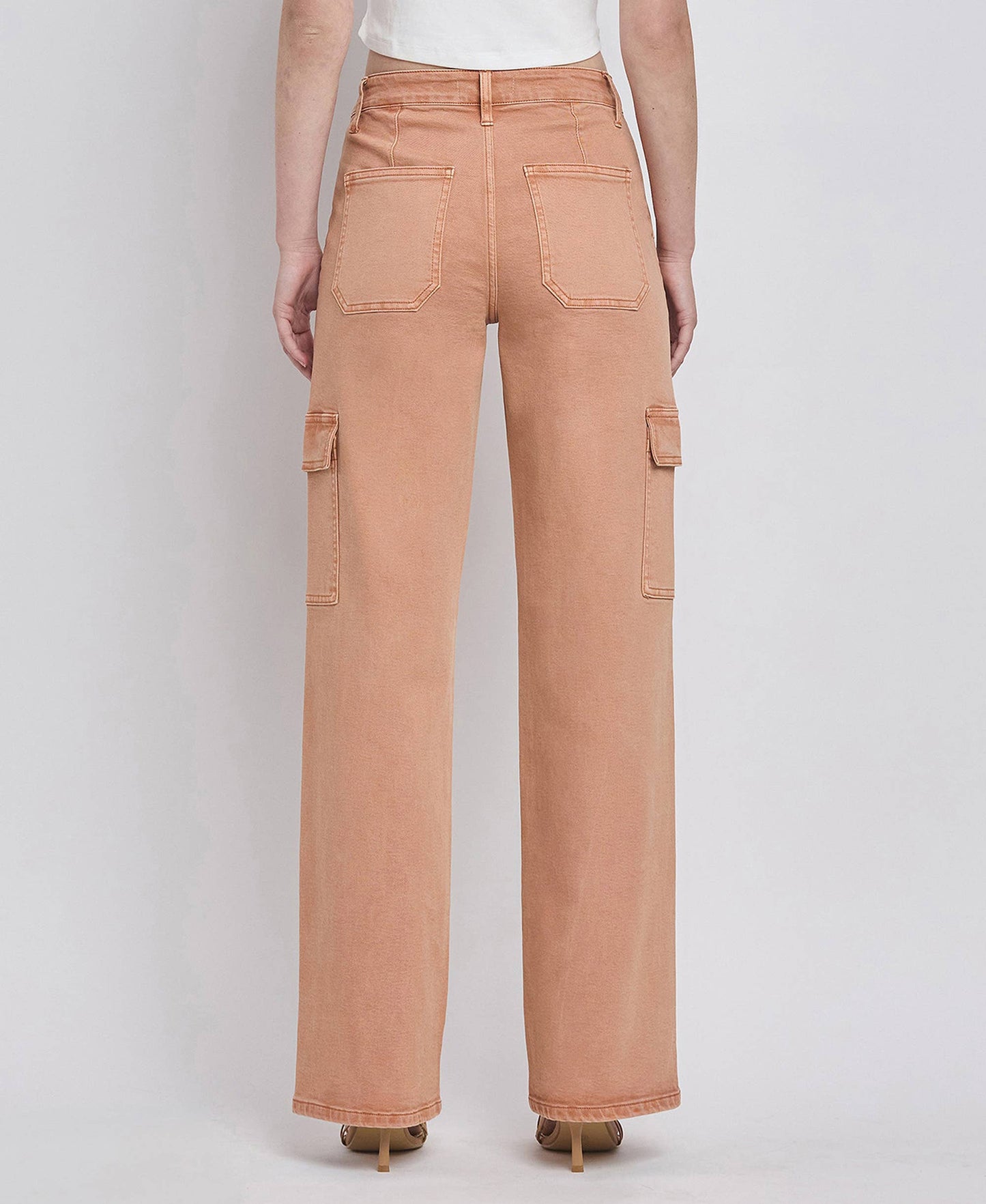 High Rise Cargo Jeans in Cork