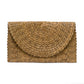 Brown Straw Clutch Purse