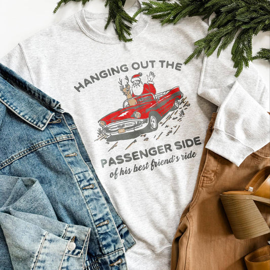 Santa + Rudolph Christmas Graphic Sweatshirt