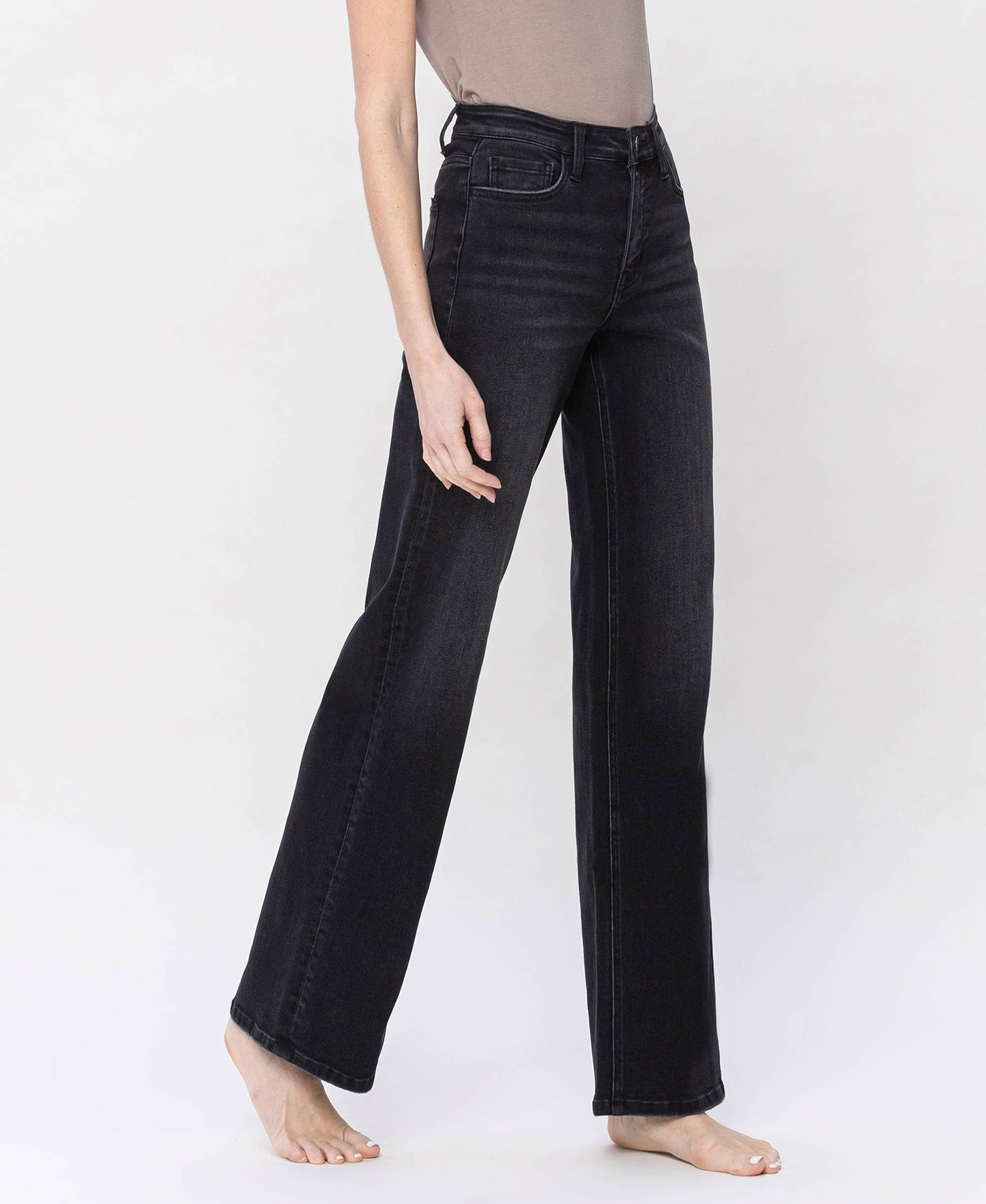 High Rise Loose Fit Black Jeans