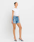 High Rise Distressed Cuff Denim Shorts