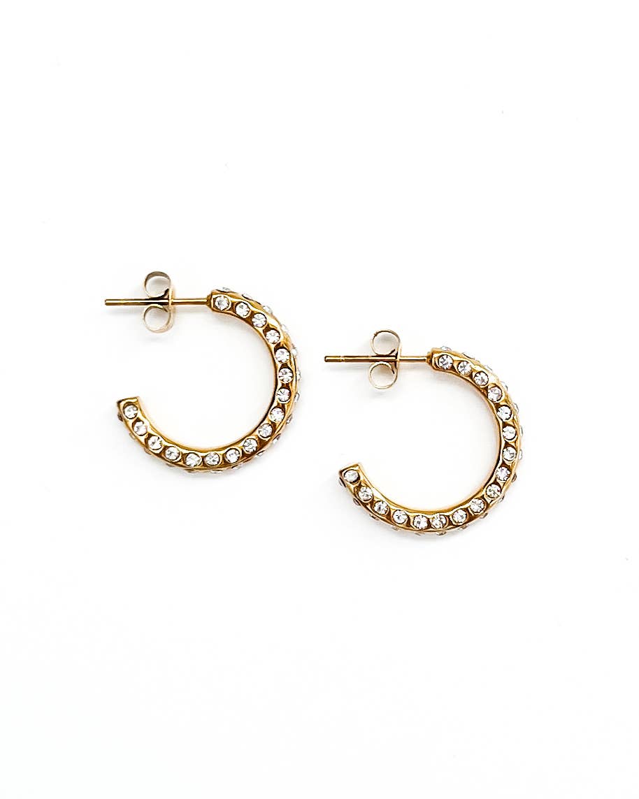 Esra Crystal Hoop Earrings