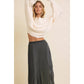 Shimmering Pleated Skirt in Charcoal