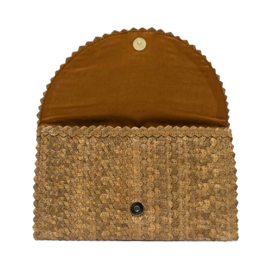 Brown Straw Clutch Purse