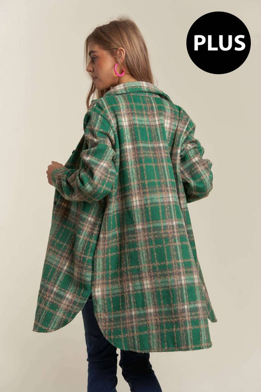 PLUS Juniper Long Plaid Shacket