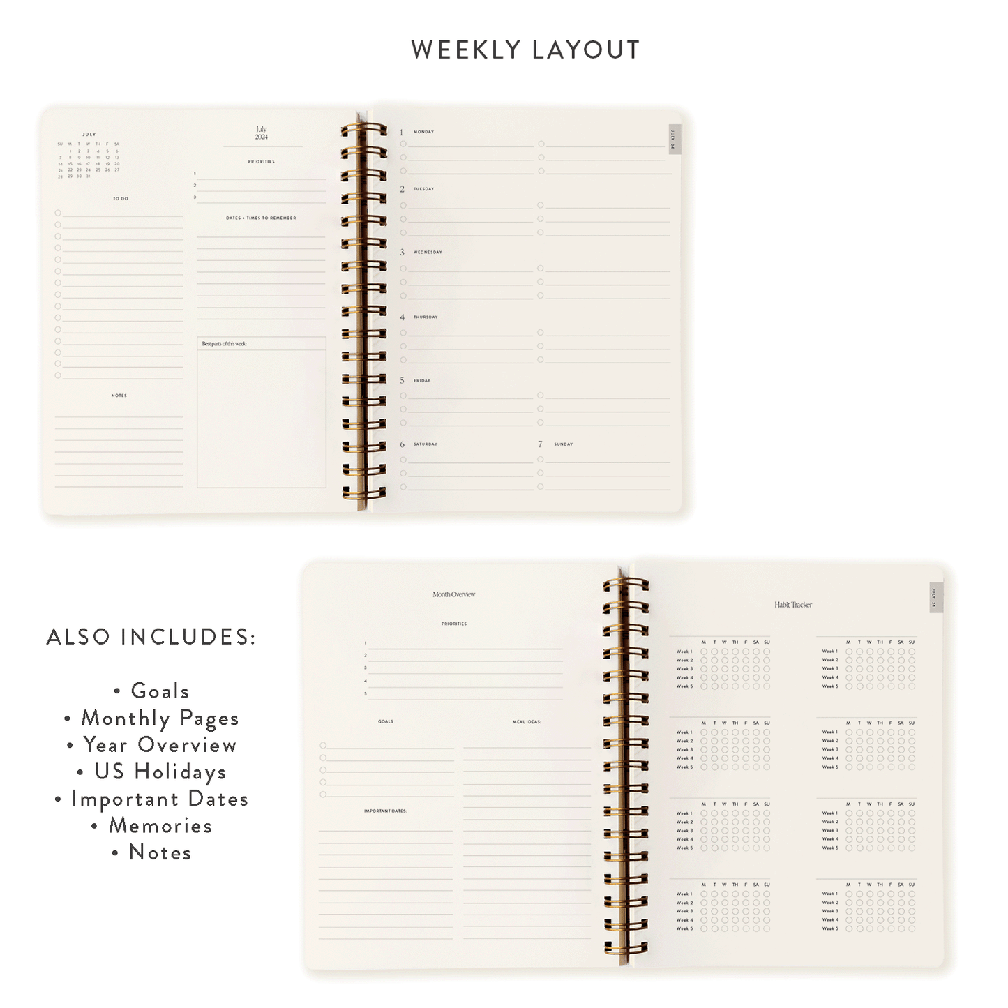 2025 Duck Weekly Planner (Jan - Dec)