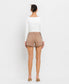 Taupe High Rise Mom Shorts