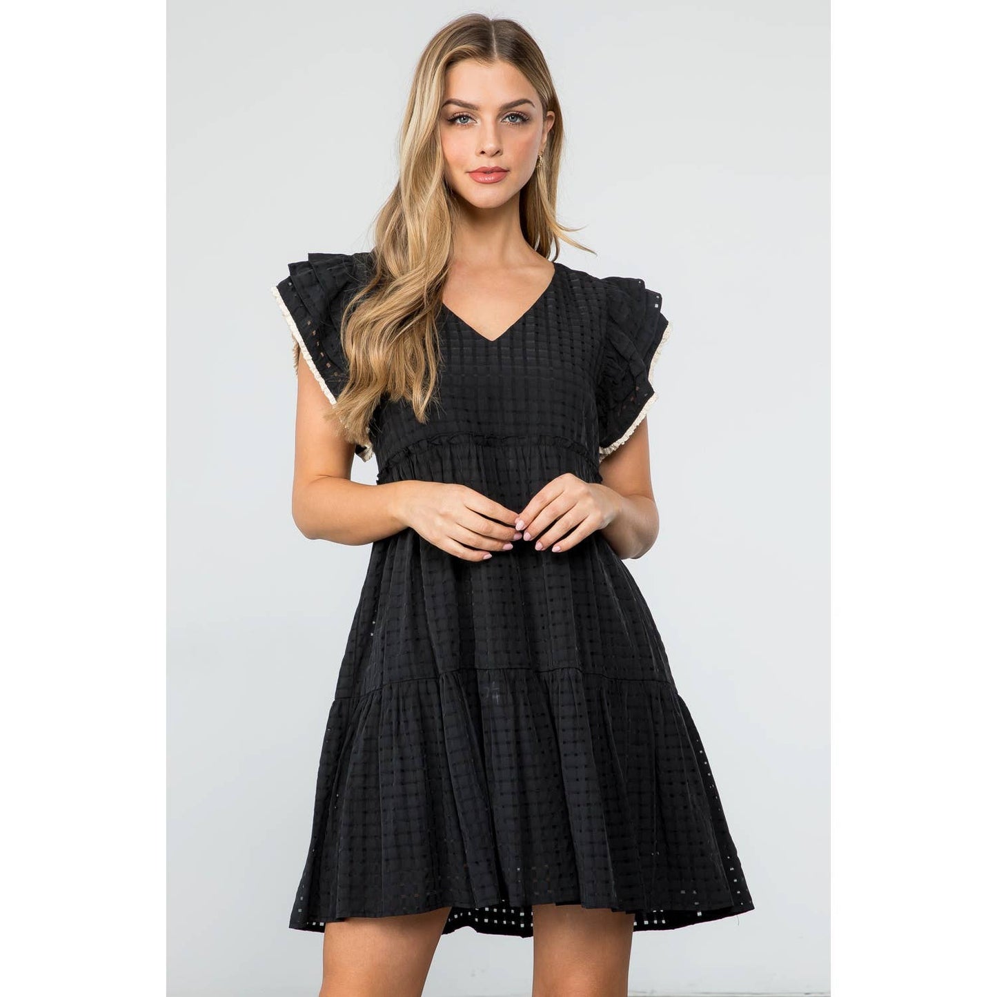 Belleann Flutter Sleeve Mini Dress
