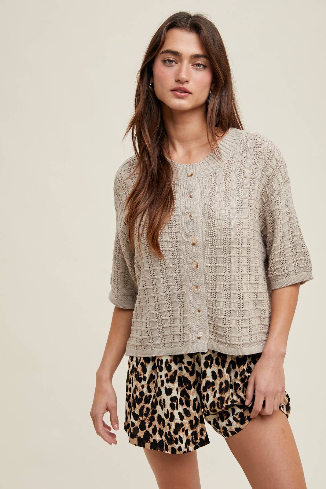 Aella Button Up Sweater Top