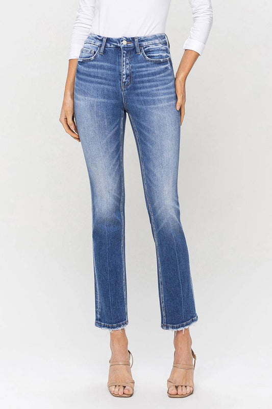 High Rise Slim Straight Jeans