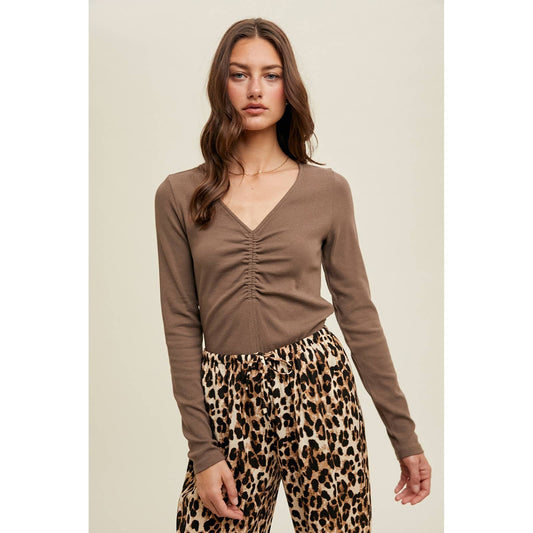Carrie Front Ruched Long Sleeve