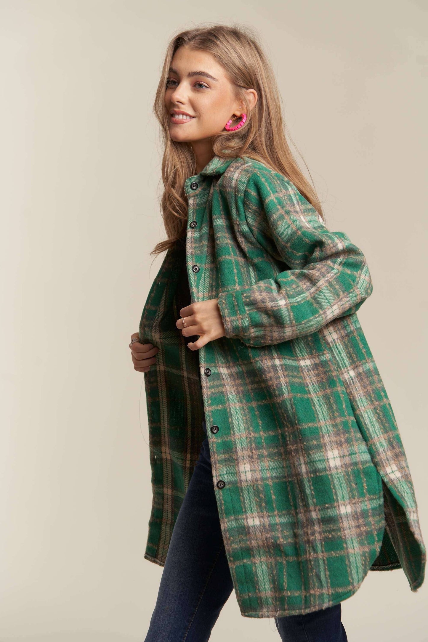 PLUS Juniper Long Plaid Shacket