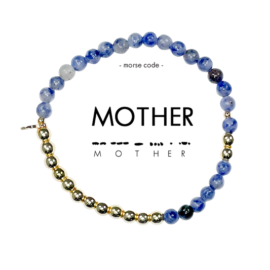 Gold Morse Code Bracelet | MOTHER: Lapis