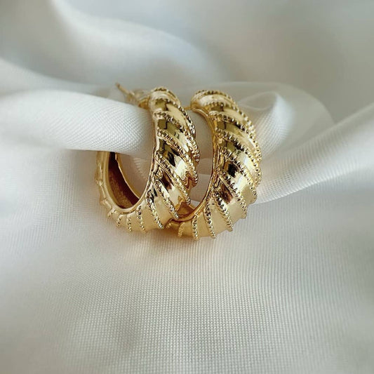 Ryan Croissant Hoops Earrings Gold Filled