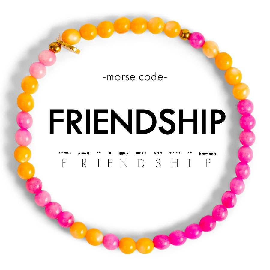 Morse Code Bracelet | FRIENDSHIP: Lavender Jade & Howlite