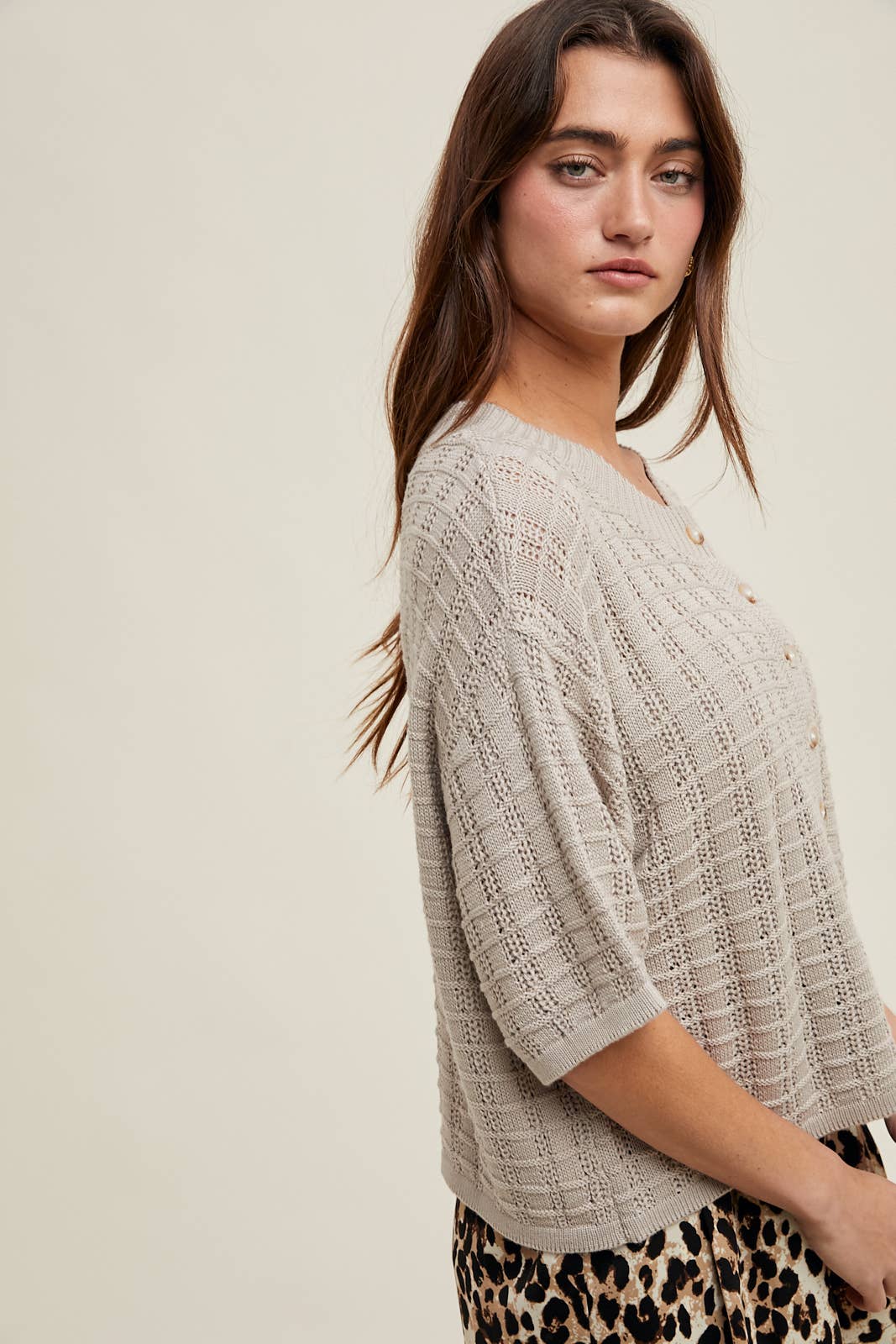 Aella Button Up Sweater Top