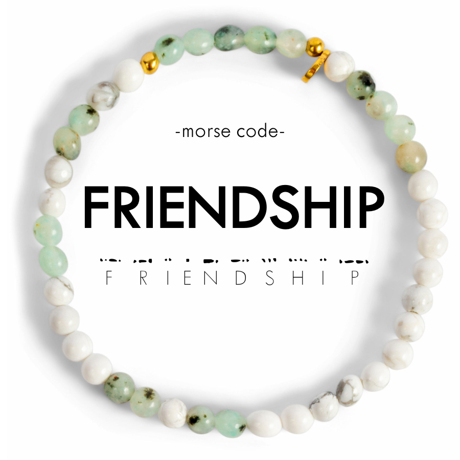 Morse Code Bracelet | FRIENDSHIP: Lavender Jade & Howlite