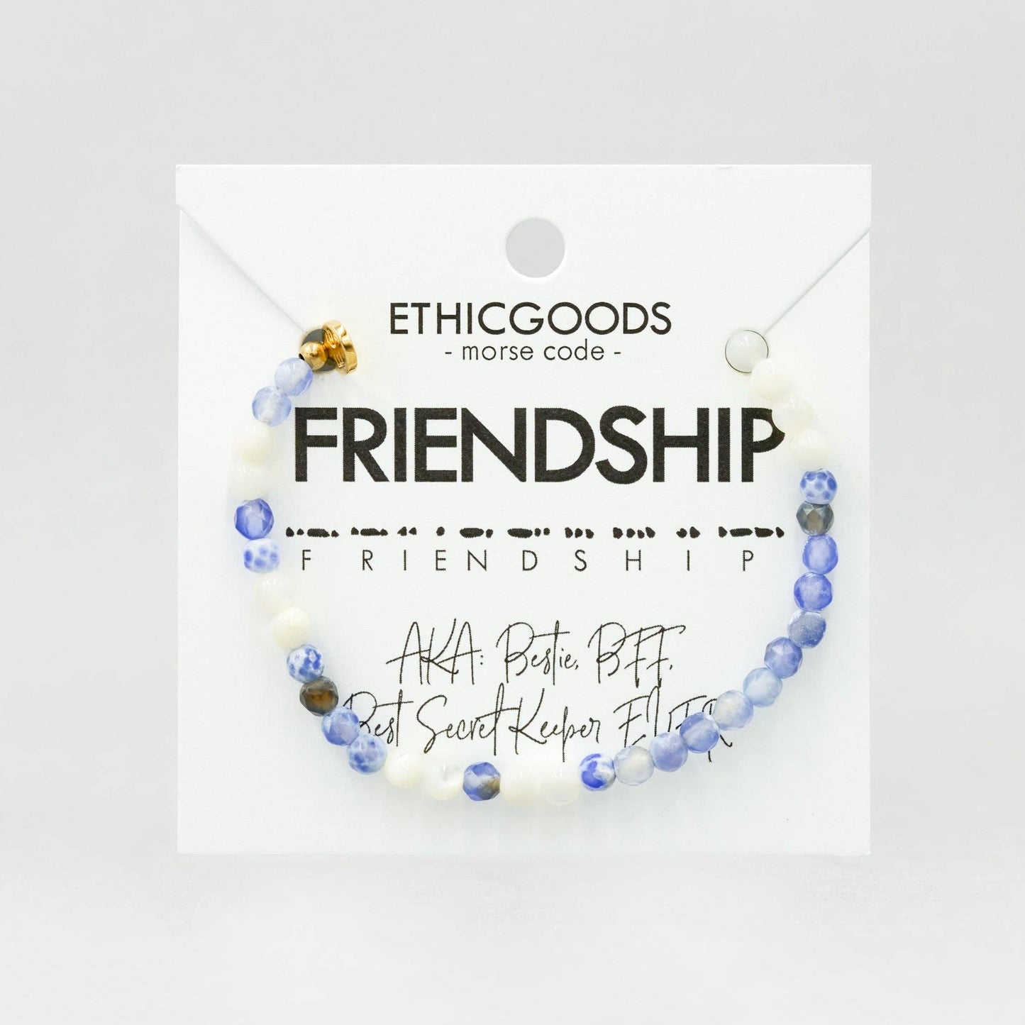 Morse Code Bracelet | FRIENDSHIP: Zoisite & Jasper