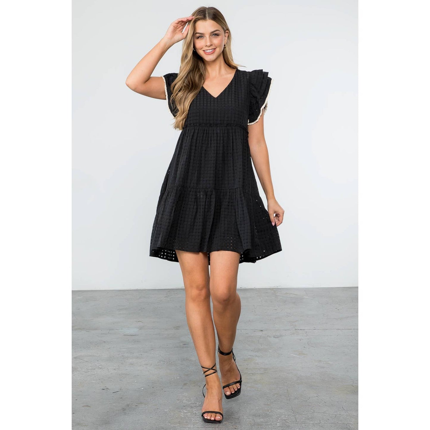 Belleann Flutter Sleeve Mini Dress