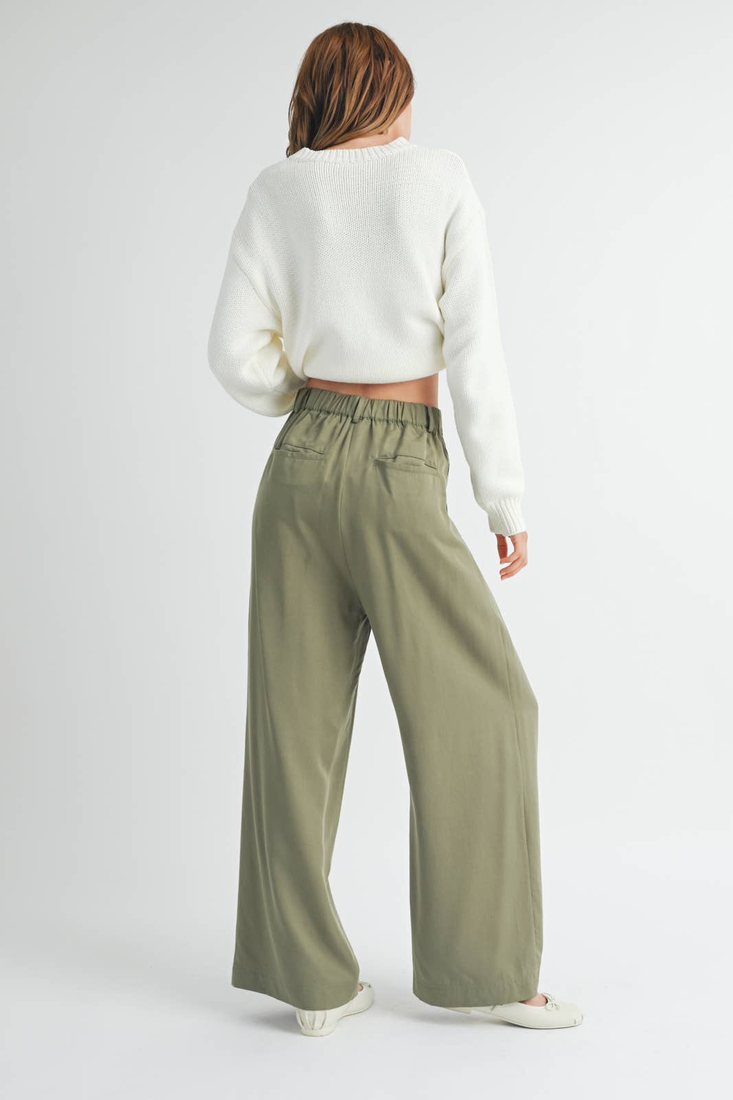 Olive Wide Leg Pants