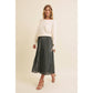 Shimmering Pleated Skirt in Charcoal