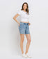 Loretta High Rise Midi Denim Shorts