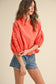 Darla Collared Bubble Blouse in Coral